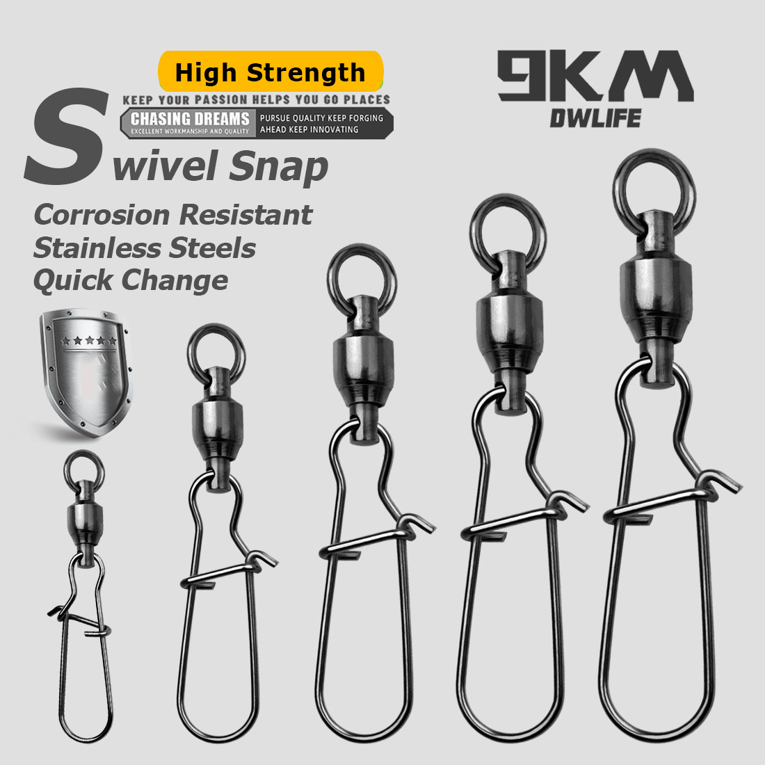 9KM 10PCS Ball Bearing Swivel  – Saltwater Line Bewertung und Preis