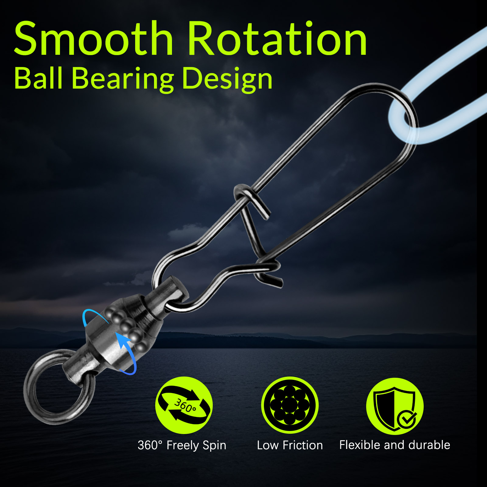 9KM 10PCS Ball Bearing Swivel  – Saltwater Line Bewertung und Preis
