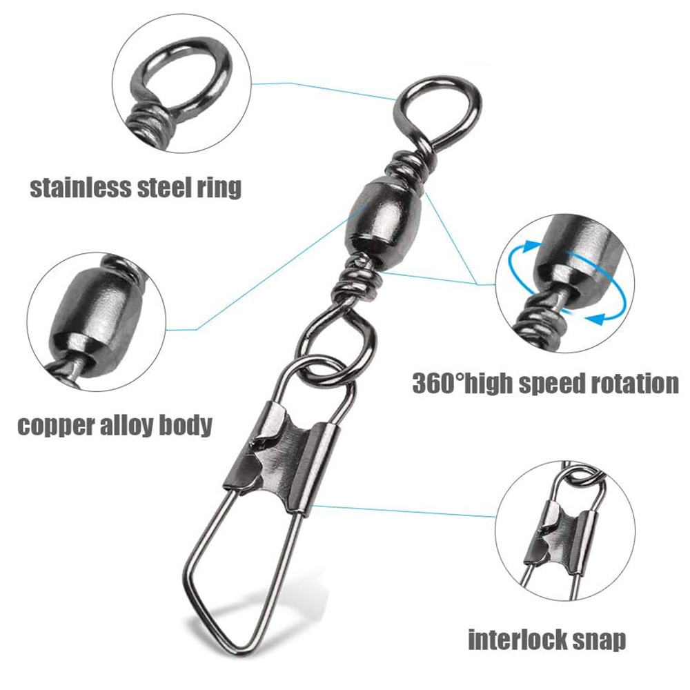 50Pcs Stainless Steel Snap Swi – Saltwater Line Bewertung und Preis